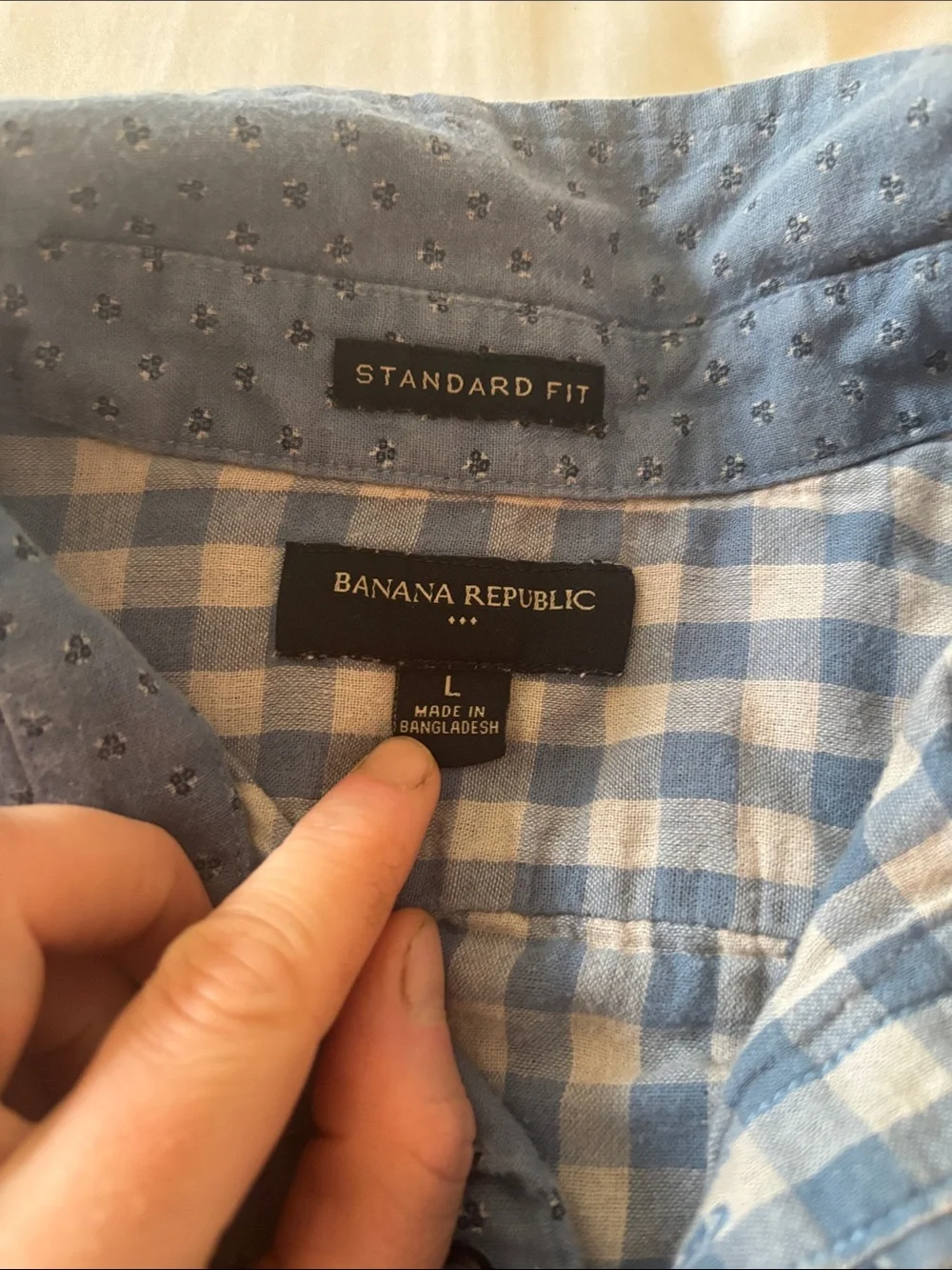 Banana Republic Short-Sleeve Blue Button-Down Shirt Men’s Large
